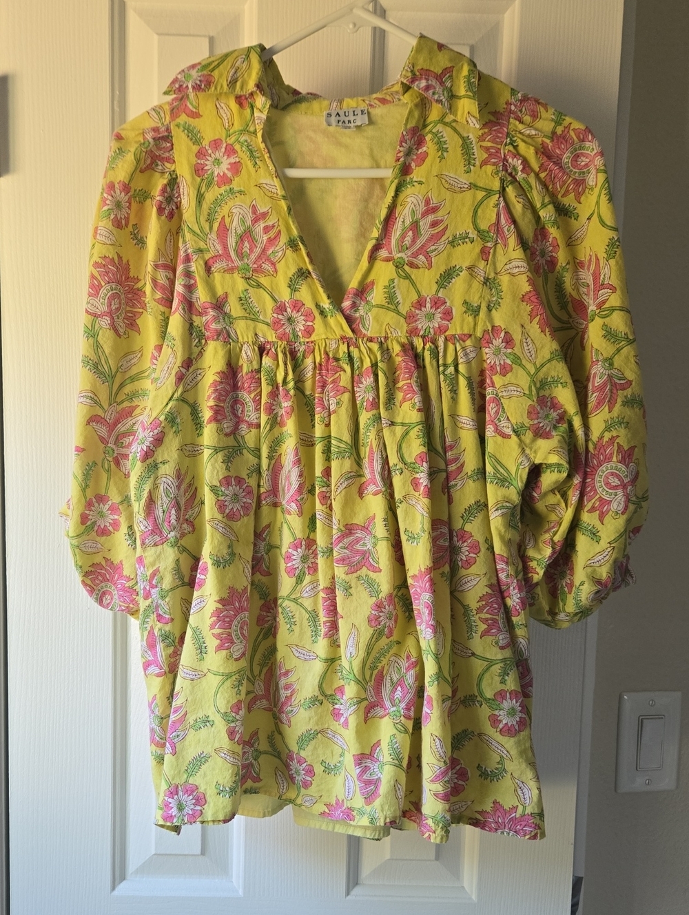 🌼 Saule Parc Yellow Floral Tunic Top- XS- NWOT🌼